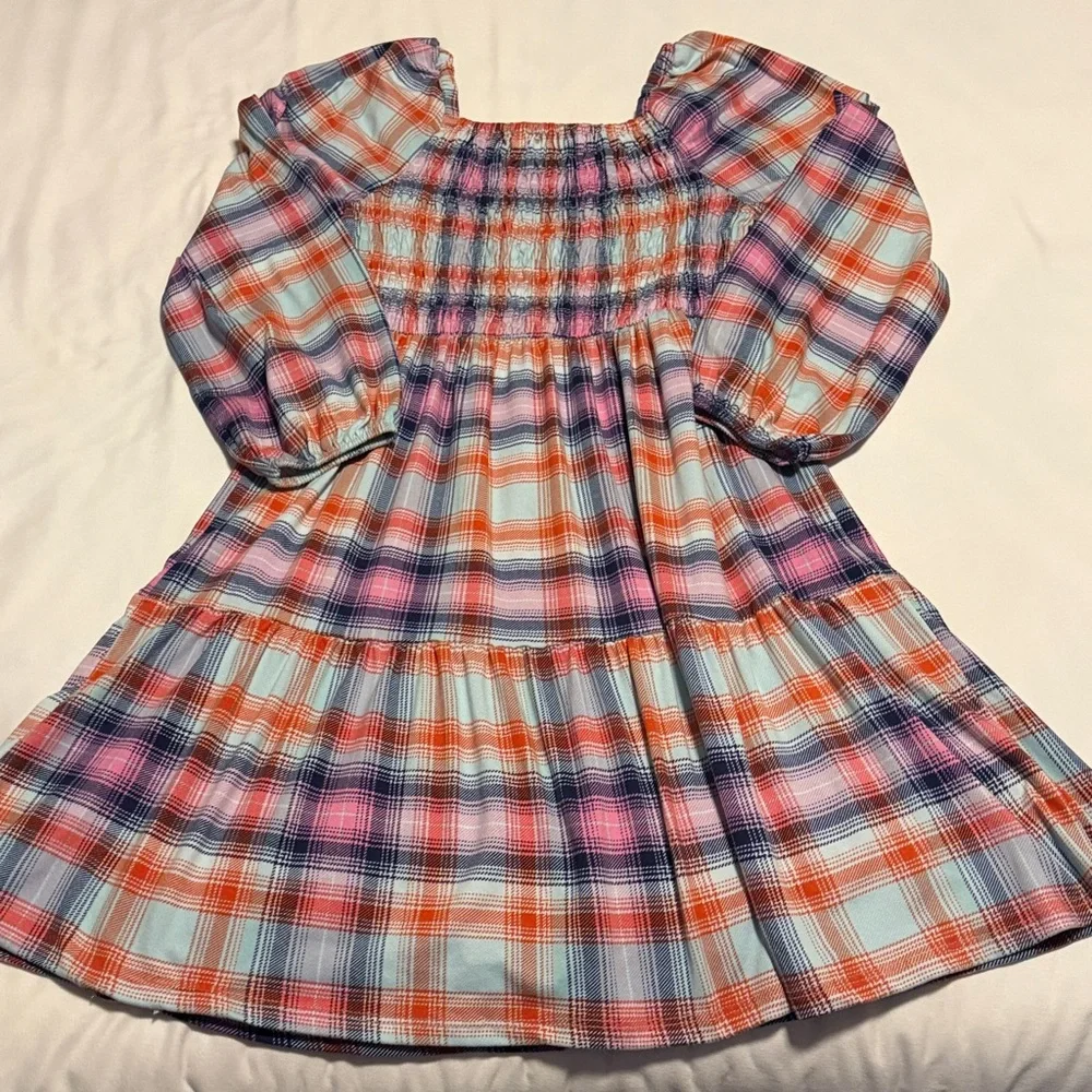 btween Colorful Plaid Kids Dress